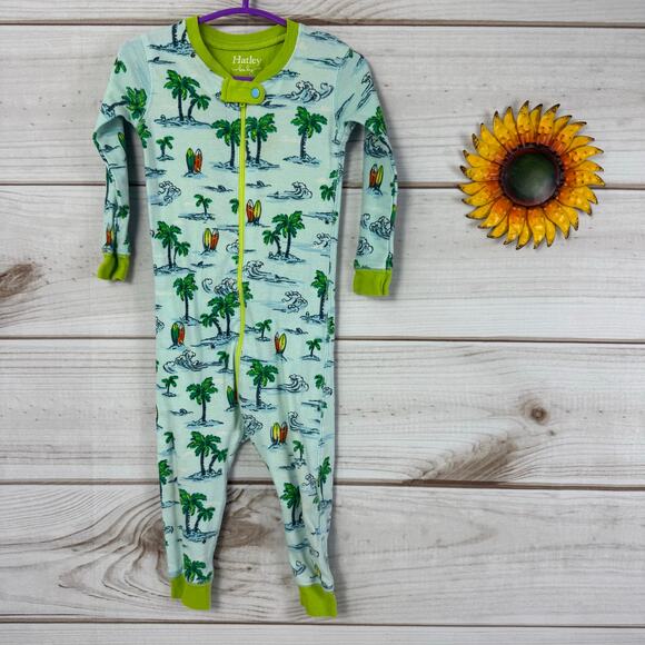 Hatley Baby Boys Girls Organic Cotton Palm Tree Surf Pajamas 12-18m - Picture 1 of 3